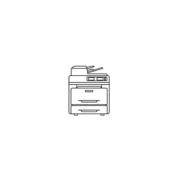 Desktop laser printer and copier line art graphic Stock Illustration