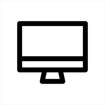 Desktop line icon vector illustration isolated on white background Illustrazione stock