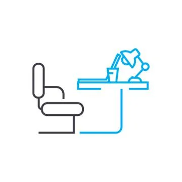 Desktop linear icon concept. Desktop line vector sign, symbol, illustration. Stock Illustration