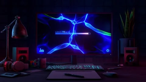 Desktop With Loading Screen Saver Stock Footage 277210826