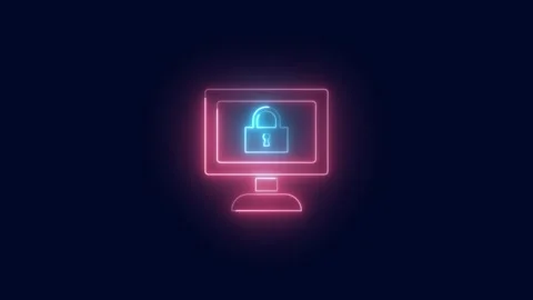 Desktop lock icon. security system technology. Stock Footage 277493224