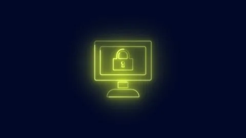 Desktop lock icon. security system technology. Stock Footage 277493227