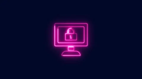 Desktop lock icon. security system technology. Stock Footage 277493237