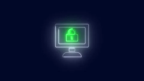 Desktop lock icon. security system technology. Stock Footage 277493238