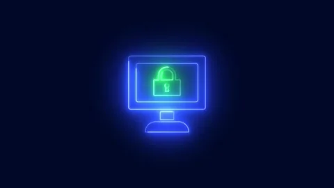 Desktop lock icon. security system technology. Stock Footage 277493239