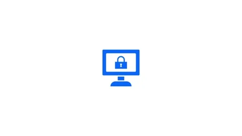 Desktop with lock shield. concept of computer security and safety. cyber se.. Stock Footage 277493205