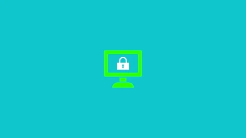Desktop with lock shield. concept of computer security and safety. cyber se.. Stock Footage 277493212