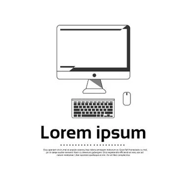 Desktop Logo Computer Workstation Icon Vector 스톡 일러스트