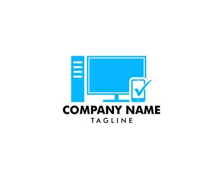 Desktop Logo Template Design Vector Stock Illustration