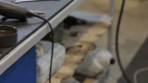 Desktop mechanic with a working tools. workplace locksmith. cluttered desktop. 스톡 동영상 78184352