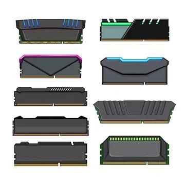 Desktop memory set cartoon vector illustration Stock-Illustration