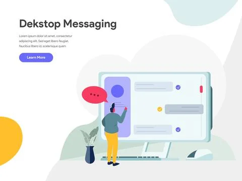 Desktop Messaging Illustration Concept Illustrazione stock