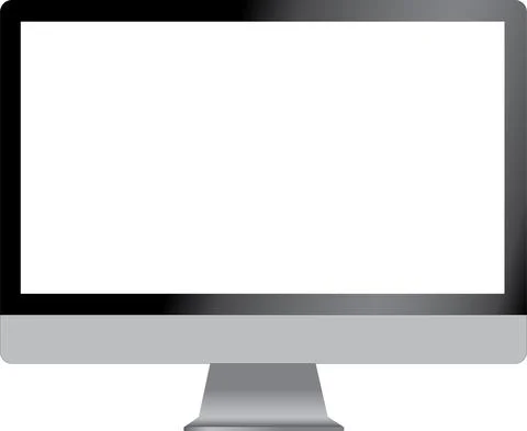 Desktop monitor vector with a blank empty screen on white background.Mock up Stock Illustration