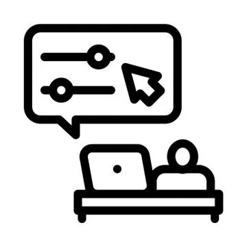 Desktop movie maker icon vector outline illustration Stock Illustration