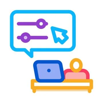 Desktop movie maker icon vector outline illustration Stock Illustration