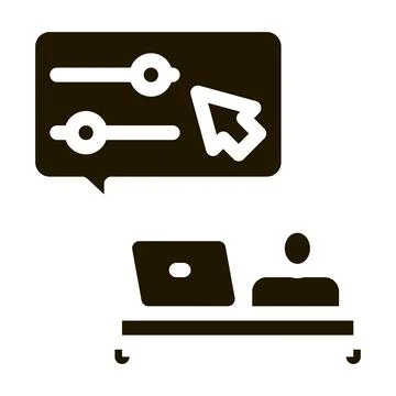 Desktop movie maker icon Vector Glyph Illustration イラスト素材