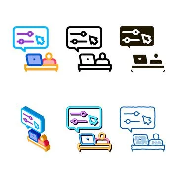 Desktop movie maker icon vector outline variations Stockillustratie