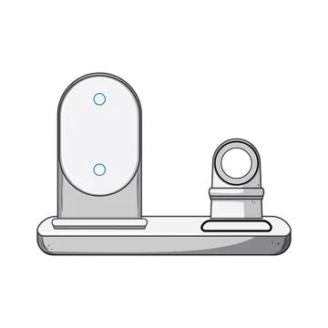 Desktop multi device charging station cartoon vector illustration 스톡 일러스트