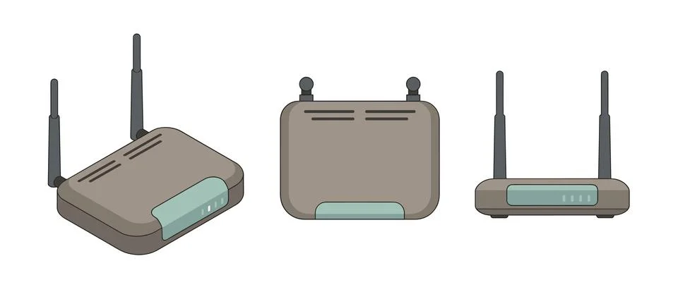 Desktop Network Router Stock Illustration