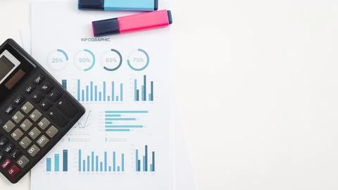 Desktop with office elements Stock Photos