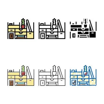Desktop organizer color icon vector forms Stock Illustration