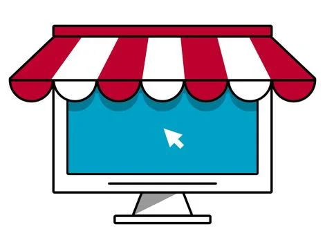 Desktop with parasol Illustrazione stock