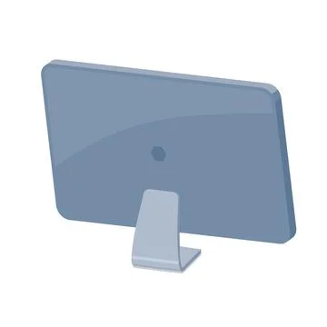 Desktop PC back angle Stock Illustration
