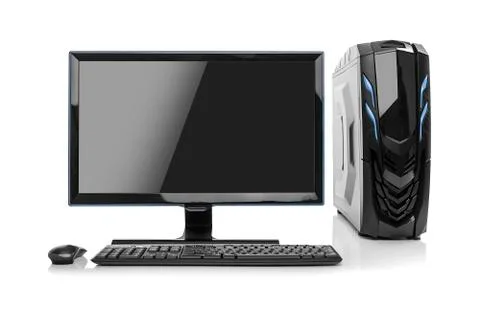 Desktop PC computer isolated. Stock Photos