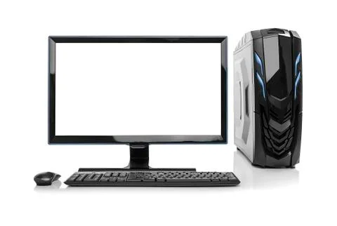 Desktop PC computer isolated. Stock Photos