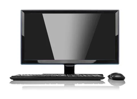 Desktop PC computer isolated. Stock Photos