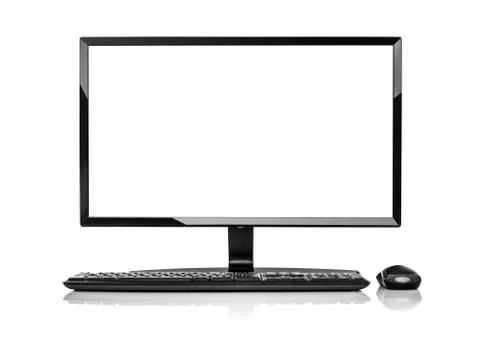 Desktop PC computer isolated. Stock Photos