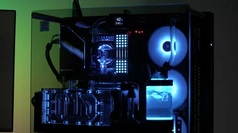 Desktop PC Water Liquid Cooling System Видео 195265756