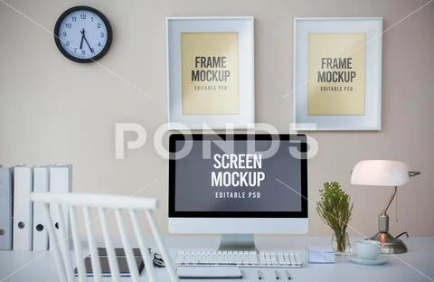 Desktop Photo Mockup Modello PSD