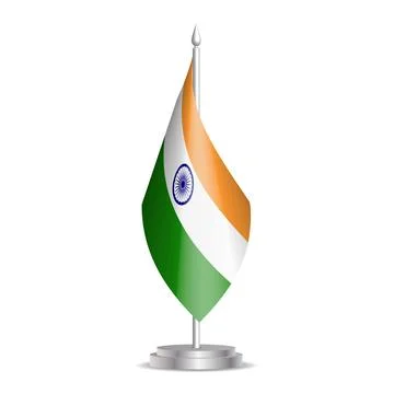 Desktop presentation flag of India Stock Illustration