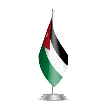Desktop presentation flag of Jordan Stock Illustration