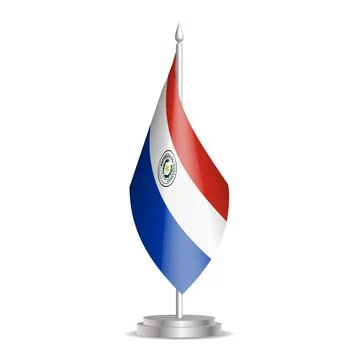 Desktop presentation flag of Paraguay Illustrazione stock