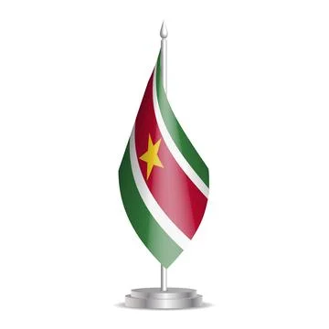 Desktop presentation flag of Suriname Stock Illustration