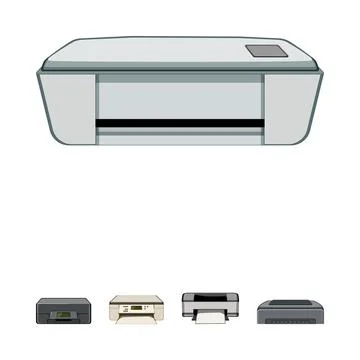 Desktop printer devices digital printing technology concept Stock-Illustration