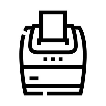Desktop printer icon printing a document or receipt Stock Illustration