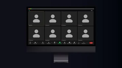 The desktop of the program for communication. Conference interface. Two active 스톡 일러스트