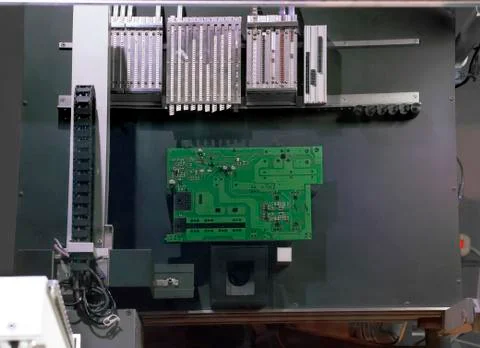 Desktop robot manipulator in the upper reflection Stock Photos