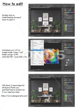 Desktop Screen And Frames Mock Up PSD Template