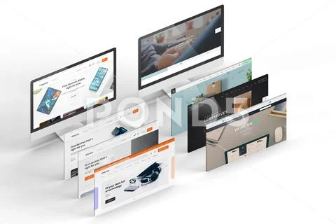 Desktop Screen Mockup 01 Modello PSD