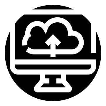 Desktop screen showing cloud upload and sync process Stockillustratie