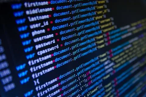 Desktop source code and Wallpaper by Computer language with coding and prog.. 库存照片