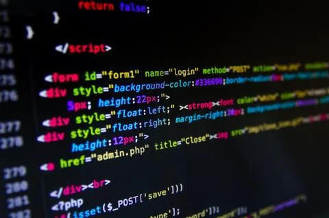 Desktop source code and Wallpaper by Computer language with coding and prog.. 库存照片