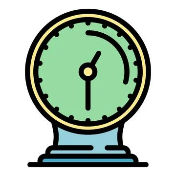 Desktop stand clock icon color outline vector 스톡 일러스트