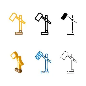 Desktop table lamp color icon vector simplified 스톡 일러스트