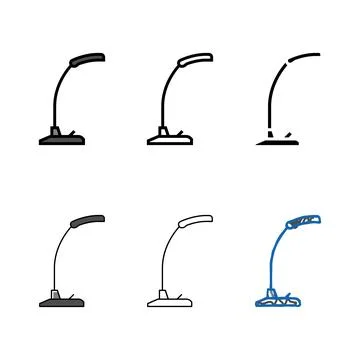 Desktop table lamp color icon looks vector Stock Illustration
