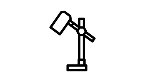 Desktop table lamp line icon animation Stock Footage 326766753
